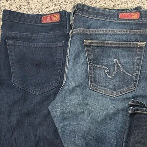 2 for 1 Ag Adriano Goldschmied Women's Dark and Light Blue Jeans